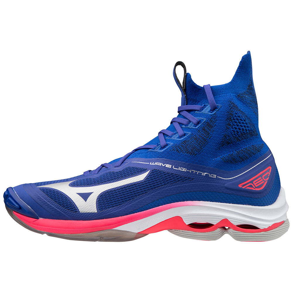 Mizuno Men's Wave Lightning Neo Volleyball Shoes Blue/Pink Silver (V1GA200220-XDC)